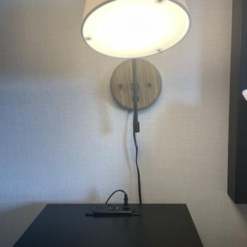 Arcadian Hotel - View of lamp with tiny main switch for the room light on interior wall. - Venues & Event Spaces Near Me - Brookline, Massachusetts