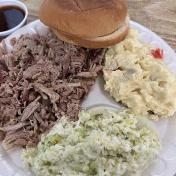 Little Pigs Bar-B-Q - BBQ plate with cole slaw and potato salad - Barbeque Near Me - Myrtle Beach, South Carolina
