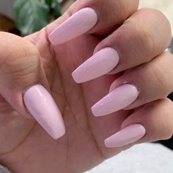 Lilac coffin/ ballerina long acrylic nails