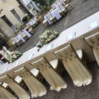 Cafe Julia - Reception setup (wedding entourage table) - Café Julia courtyard - Cafes Near Me - Honolulu, Hawaii