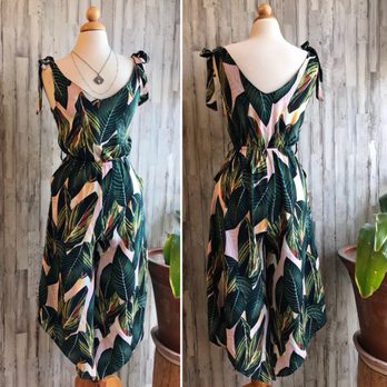 Rustica - Palm tree print jumpsuit with pockets. - Women's Clothing Near Me - San Fernando, California