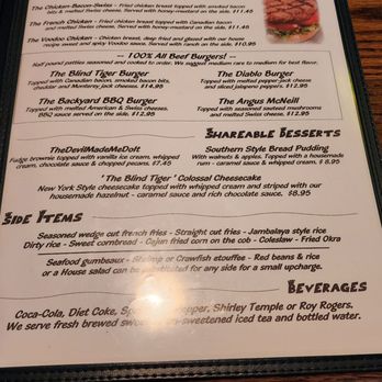 Blind Tiger - Menu - Cajun/Creole Near Me - Shreveport, Louisiana Blind Tiger - Menu - Cajun/Creole Near Me - Shreveport, Louisiana