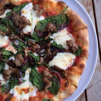 Stem Kitchen & Garden - Sweet italian house sausage, maitake mushrooms, spinach, red onions | $18 - New American Near Me - San Francisco, California Stem Kitchen & Garden - Sweet italian house sausage, maitake mushrooms, spinach, red onions | $18 - New American Near Me - San Francisco, California