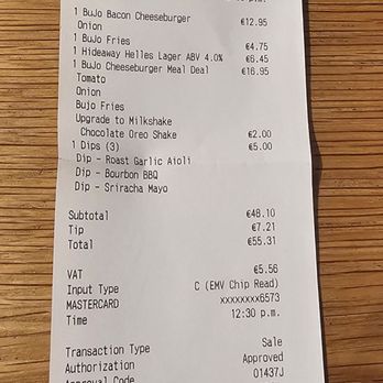 BuJo - The bill (ouch) - Burgers Near Me - Sandymount, D BuJo - The bill (ouch) - Burgers Near Me - Sandymount, D