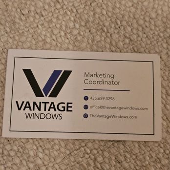 Vantage Windows - Business card - Windows Installation Near Me - Lehi, Utah Vantage Windows - Business card - Windows Installation Near Me - Lehi, Utah