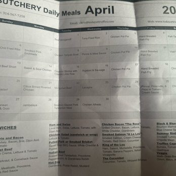 Butchery Market - April menu - Butcher Near Me - St Louis, Missouri