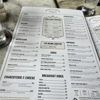 Loch Bar - The menu - Seafood Near Me - Baltimore, Maryland