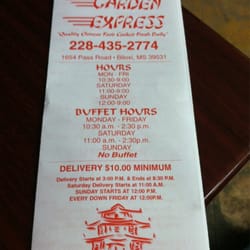 Front of Take Out Menu
