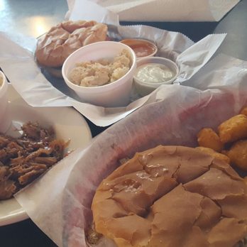 Fat Edd's Roadhouse - Pulled pork, Bourbon chicken, BBQ chicken, potato salad and corn nuggets. Mmm! - New American Near Me - Metropolis, Illinois Fat Edd's Roadhouse - Pulled pork, Bourbon chicken, BBQ chicken, potato salad and corn nuggets. Mmm! - New American Near Me - Metropolis, Illinois