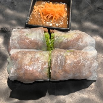 Pho 45 - 37. Goi Cuon - pork spring rolls. So yummy! It's not pork sausage but actual grilled pork! - Vietnamese Near Me - La Mirada, California Pho 45 - 37. Goi Cuon - pork spring rolls. So yummy! It's not pork sausage but actual grilled pork! - Vietnamese Near Me - La Mirada, California