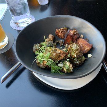 Hideout - Brussel sprouts with pork belly - Bars Near Me - Honolulu, Hawaii Hideout - Brussel sprouts with pork belly - Bars Near Me - Honolulu, Hawaii