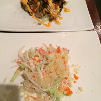 Sake Sushi - Salmon skin salad on top, great and Kani salad. - Sushi Bars Near Me - Brooklyn, New York Sake Sushi - Salmon skin salad on top, great and Kani salad. - Sushi Bars Near Me - Brooklyn, New York