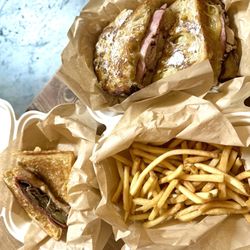 The Organic Robin - Cuban, Monte Cristo and fries. All delicious!