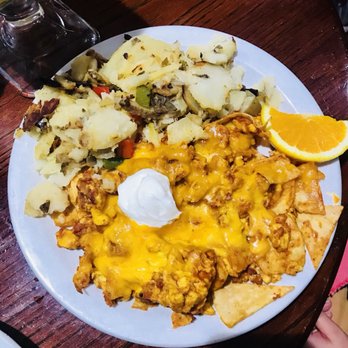 Junkyard Cafe - Chilaquiles with home potatoes - American Near Me - Simi Valley, California