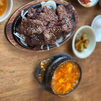 Lighthouse Tofu - Pork Boolgogi and Kimchi and Beef Soup Lunch ABSOLUTELY DELICIOUS!!!!! I crave this place all the time!! - Korean Near Me - Annandale, Virginia