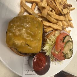 Burger on gluten free bun. Burger on gluten free bun.