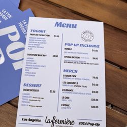 La Fermière Pop Up - Menu