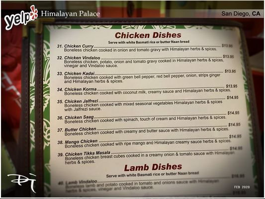 Menu photo 4 Himalayan Palace Restaurant San Diego, CA Menu photo 4 Himalayan Palace Restaurant San Diego, CA