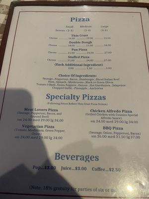 Menu photo 4 Cousins Pizza Pub Roselle, IL
