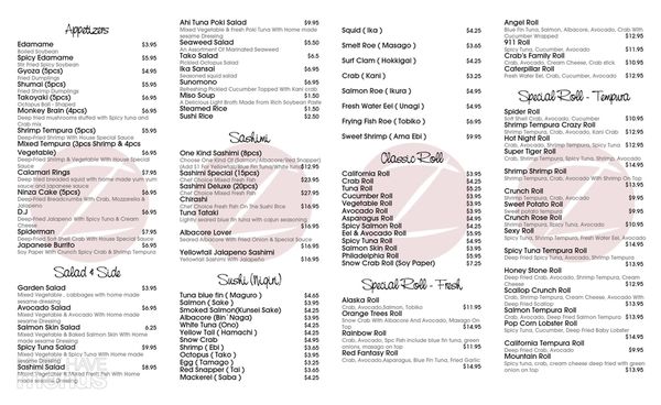 Menu photo 5 Ninza Sushi East Wichita, KS Menu photo 5 Ninza Sushi East Wichita, KS