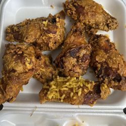 China Garden - I order Chicken,Rice and a Spring roll, this is the Chicken I received. Call and was told the Chicken was prepared two days ago.