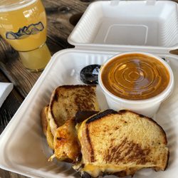 Soup'r Cheesy - Brisket grilled cheese and cup of tomato bisque.