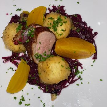Capitola Garden Feast - Goose breast with potato gnocchi and golden beets - Personal Chefs Near Me Capitola Garden Feast - Goose breast with potato gnocchi and golden beets - Personal Chefs Near Me