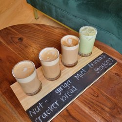 Boomerang Coffee Lounge - Coffee flight with winter seasonal drinks