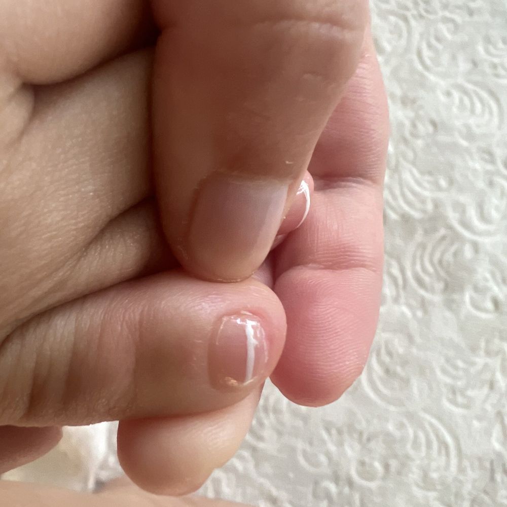 Upscale Nails Bar - French tip not at the tip in the Middle of the nail instead lol - Skin Care Near Me - Arlington, Texas