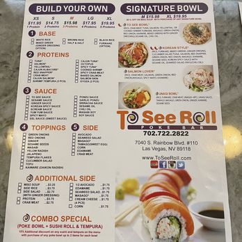 To See Roll - Menu - Sushi Bars Near Me - Las Vegas, Nevada To See Roll - Menu - Sushi Bars Near Me - Las Vegas, Nevada