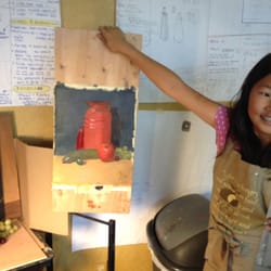 iD8 Art & Design - Jinhee's first own set up oil painting. she is in 5th grade~