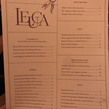 Leuca - Menu - Italian Near Me - Brooklyn, New York