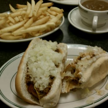 Ernie's Texas Lunch - Two with on one, fries and gravy. Life is good! - Diners Near Me - Gettysburg, Pennsylvania