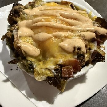 The Wheelhouse - Roasted Brussel Sprouts with cheddar cheese, bacon and spicy ranch. - New American Near Me - Saint Petersburg, Florida The Wheelhouse - Roasted Brussel Sprouts with cheddar cheese, bacon and spicy ranch. - New American Near Me - Saint Petersburg, Florida