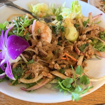 Na Nah Thong - prawn and pork noodle salad - Thai Near Me - Fresno, California Na Nah Thong - prawn and pork noodle salad - Thai Near Me - Fresno, California
