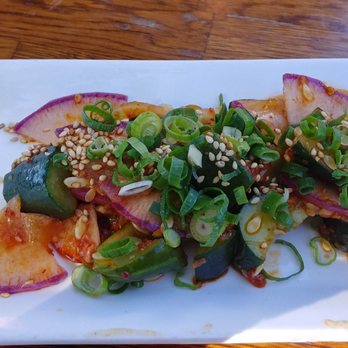Star Noodle - Supposed to be Smashed Cucumber & Daikon salad.  Cucumbers are not smashed (it adds textural interest when done right) - Asian Fusion Near Me - Lahaina, Hawaii