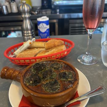 Bouillon MOULIN - Saddest escargot I've ever had - virtually no oil or garlic. Had to pay for the baguette, didn't come with it - French Near Me - Newport Beach, California