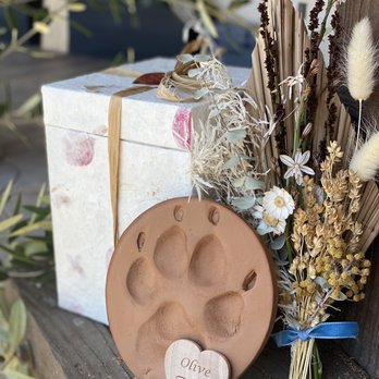 Paws Into Grace - We received her ashes, her paw print and a beautiful wooden token with her name on it - Pet Hospice Near Me Paws Into Grace - We received her ashes, her paw print and a beautiful wooden token with her name on it - Pet Hospice Near Me