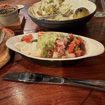 Encantada Cocina & Cantina - This is the fajita toppings, sour cream, guac and pico (no cheese). - Mexican Near Me - Georgetown, Texas Encantada Cocina & Cantina - This is the fajita toppings, sour cream, guac and pico (no cheese). - Mexican Near Me - Georgetown, Texas