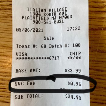 Italian Village - the receipt for the restaurant - Italian Near Me - Plainfield, New Jersey Italian Village - the receipt for the restaurant - Italian Near Me - Plainfield, New Jersey