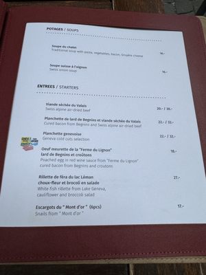 Menu photo 3 Restaurant les Armures Geneva, GE Menu photo 3 Restaurant les Armures Geneva, GE