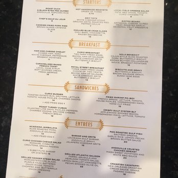 Curio Bistro - Menu - Cajun/Creole Near Me - New Orleans, Louisiana
