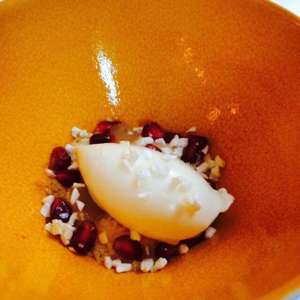 Daalder - Yogurt ice cream with lemon cream and pomegranate seeds. - Modern European Near Me - Amsterdam, New Hampshire Daalder - Yogurt ice cream with lemon cream and pomegranate seeds. - Modern European Near Me - Amsterdam, New Hampshire