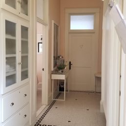 Hall way to sauna and steam room Hall way to sauna and steam room