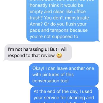 Making Life Easier - Anna sent threatening messages after my review instead of offering resolution - Home Cleaning Near Me