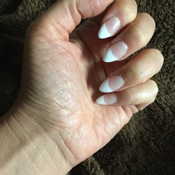 MN Nails - Tin did an amazing job on these liquid gel French stiletto nails!! I am very happy and impressed. - Nail Salons Near Me - Blaine, Minnesota MN Nails - Tin did an amazing job on these liquid gel French stiletto nails!! I am very happy and impressed. - Nail Salons Near Me - Blaine, Minnesota