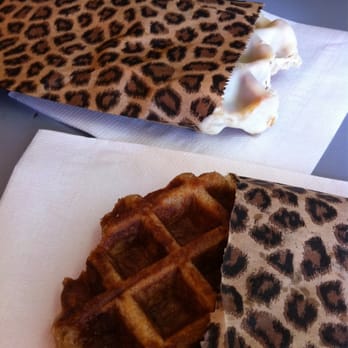 Damien's Belgian Waffle - White Chocolate-covered and Cinnamon Waffle - Bakeries Near Me - Richmond, British Columbia