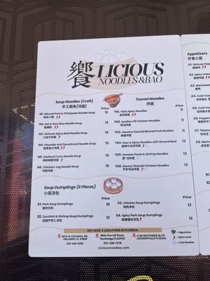 Menu photo 7 Licious Noodles & Bao Orlando, FL