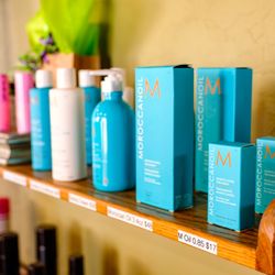 A Simple Touch - We carry Moroccan Oil, ISO shampoo & conditioner, Puff Me, Style Edit root concealer, Framisi BY styling products, & Botanical Science