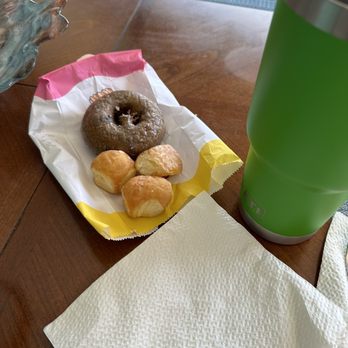 Kolache Bar - Great blueberry donut- 3 holes tossed in! Mom had a chocolate glazed. - Donuts Near Me - Merritt Island,, Florida Kolache Bar - Great blueberry donut- 3 holes tossed in! Mom had a chocolate glazed. - Donuts Near Me - Merritt Island,, Florida